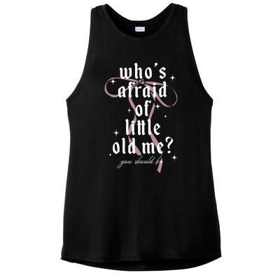 WhoS Afraid Of Little Old Me Ladies PosiCharge Tri-Blend Wicking Tank