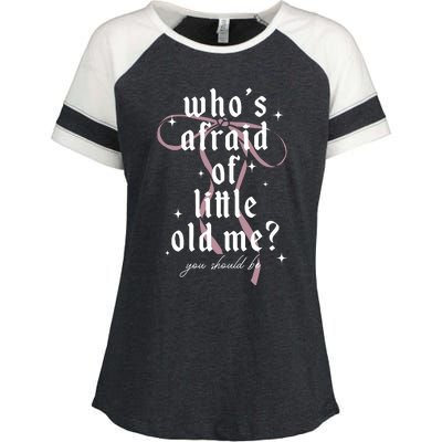 WhoS Afraid Of Little Old Me Enza Ladies Jersey Colorblock Tee