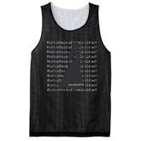 WhoS Afraid Of Little Old Me Mesh Reversible Basketball Jersey Tank