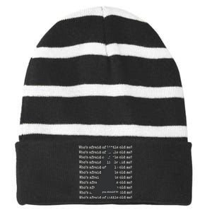 WhoS Afraid Of Little Old Me Striped Beanie with Solid Band