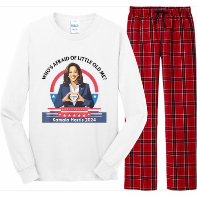 WhoS Afraid Of Little Funny Old Me Kamala Harris 2024 Long Sleeve Pajama Set