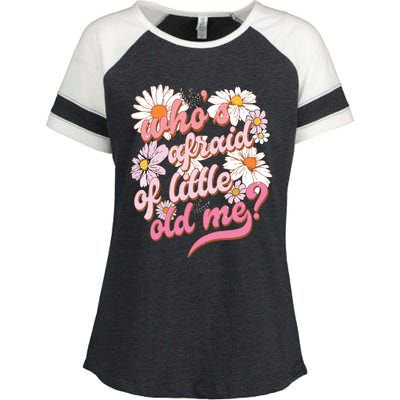 Whos Afraid Of Little Funny Old Me Enza Ladies Jersey Colorblock Tee