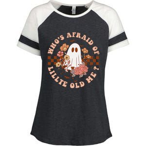 WhoS Afraid Of Little Funny Old Me Enza Ladies Jersey Colorblock Tee