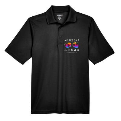 We Are On A Break Hello Summer Rainbow Sunglasses Teacher Men's Origin Performance Pique Polo