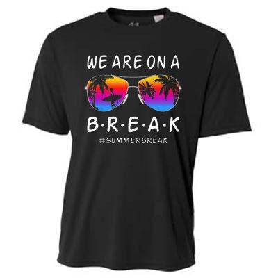 We Are On A Break Hello Summer Rainbow Sunglasses Teacher Cooling Performance Crew T-Shirt