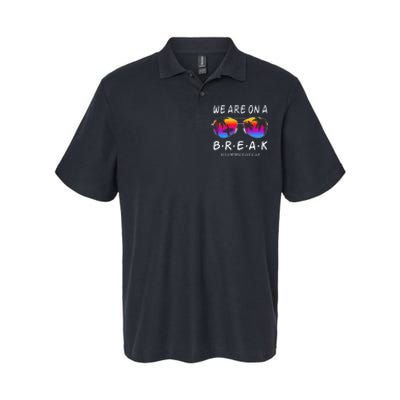 We Are On A Break Hello Summer Rainbow Sunglasses Teacher Softstyle Adult Sport Polo