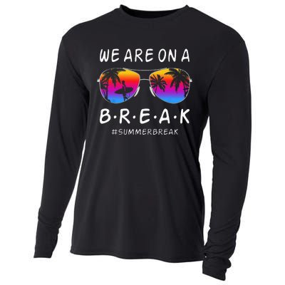 We Are On A Break Hello Summer Rainbow Sunglasses Teacher Cooling Performance Long Sleeve Crew