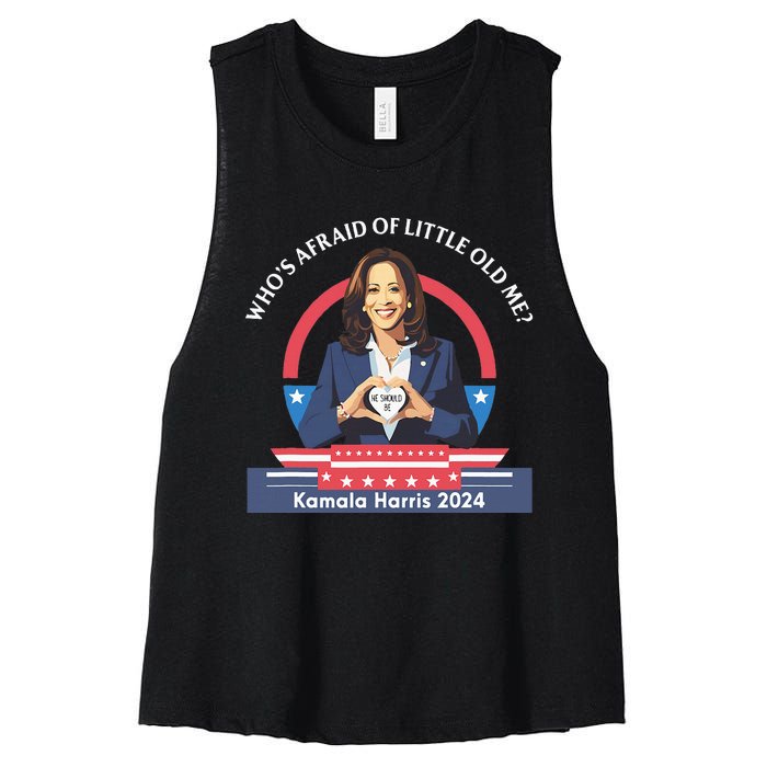 WhoS Afraid Of Little Funny Old Me Kamala Harris 2024 Women's Racerback Cropped Tank