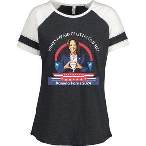 WhoS Afraid Of Little Funny Old Me Kamala Harris 2024 Enza Ladies Jersey Colorblock Tee