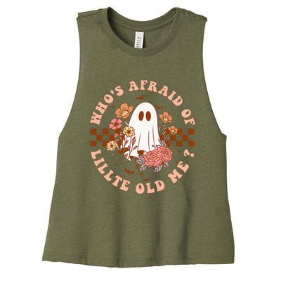 WhoS Afraid Of Little Funny Old Me Women's Racerback Cropped Tank