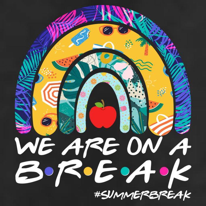 We Are On A Break #Summerbreak Schools Out 7 Panel Mesh Trucker Snapback Hat