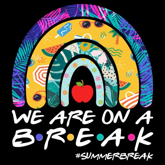 We Are On A Break #Summerbreak Schools Out Pom Pom 12in Knit Beanie