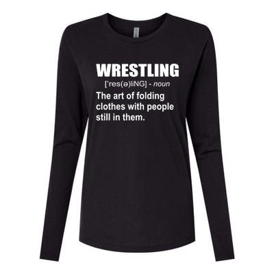 Wrestling Art Of Folding Clothes With People Still In Them Gift Womens Cotton Relaxed Long Sleeve T-Shirt