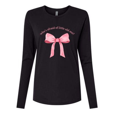 Whos Afraid Of Little Old Me Bow Tie Ttpd Womens Cotton Relaxed Long Sleeve T-Shirt