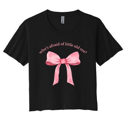 Whos Afraid Of Little Old Me Bow Tie Ttpd Women's Crop Top Tee