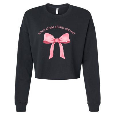 Whos Afraid Of Little Old Me Bow Tie Ttpd Cropped Pullover Crew