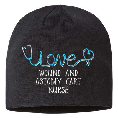 Wound And Ostomy Care Nurse Stethoscope Scripted Wit Sustainable Beanie