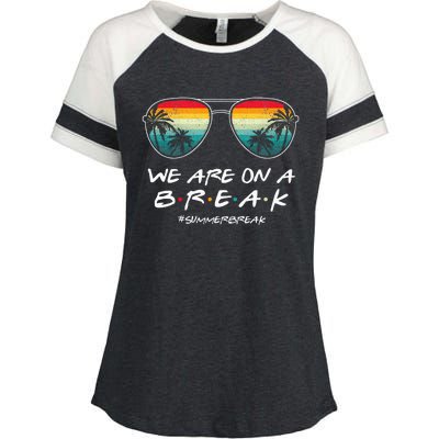 We Are On A Break Summer Break Boho Rainbow Enza Ladies Jersey Colorblock Tee