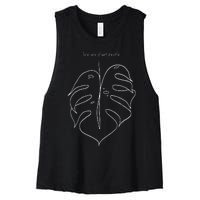 We Are Plant People Gardening Monstera Deliciosa Leaf Women's Racerback Cropped Tank