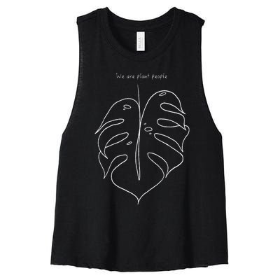 We Are Plant People Gardening Monstera Deliciosa Leaf Women's Racerback Cropped Tank