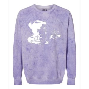 Woman And Paper Ship Colorblast Crewneck Sweatshirt