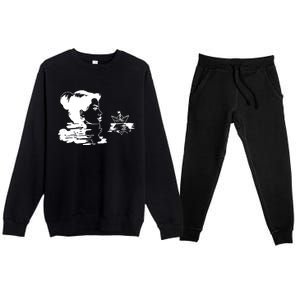 Woman And Paper Ship Premium Crewneck Sweatsuit Set