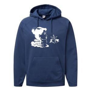 Woman And Paper Ship Performance Fleece Hoodie