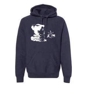 Woman And Paper Ship Premium Hoodie