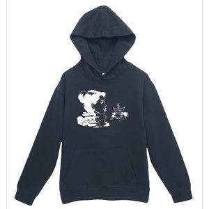 Woman And Paper Ship Urban Pullover Hoodie