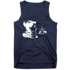 Woman And Paper Ship Tank Top