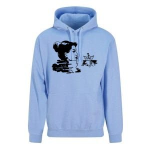 Woman And Paper Ship Unisex Surf Hoodie