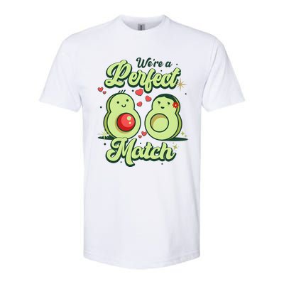 We A Perfect Match Happy Valentines Day Couples Avocado Softstyle CVC T-Shirt