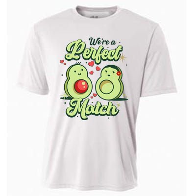 We A Perfect Match Happy Valentines Day Couples Avocado Cooling Performance Crew T-Shirt