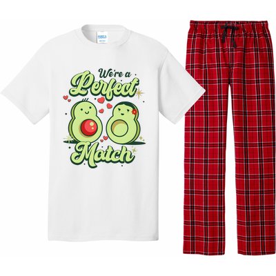 We A Perfect Match Happy Valentines Day Couples Avocado Pajama Set