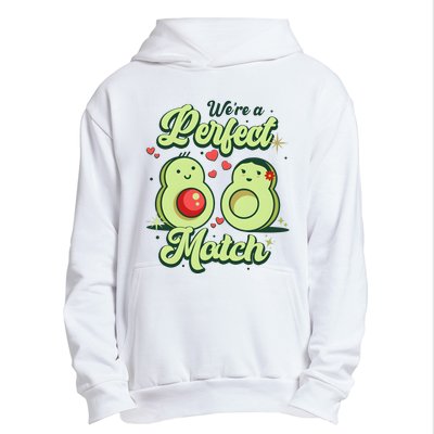 We A Perfect Match Happy Valentines Day Couples Avocado Urban Pullover Hoodie