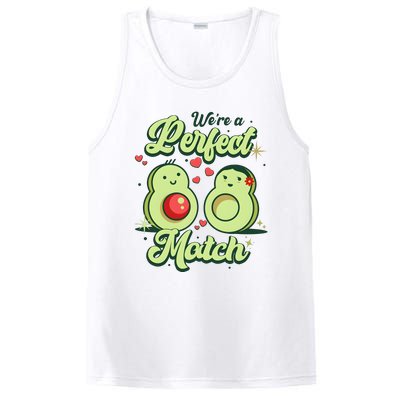 We A Perfect Match Happy Valentines Day Couples Avocado PosiCharge Competitor Tank