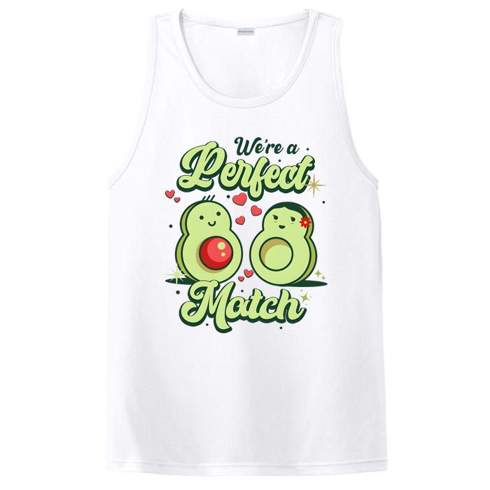 We A Perfect Match Happy Valentines Day Couples Avocado PosiCharge Competitor Tank