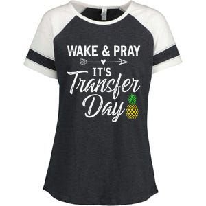 Wake And Pray Its Transfer Day Enza Ladies Jersey Colorblock Tee