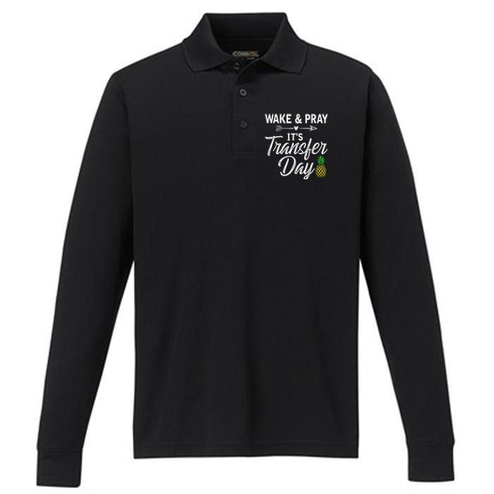 Wake And Pray Its Transfer Day Performance Long Sleeve Polo