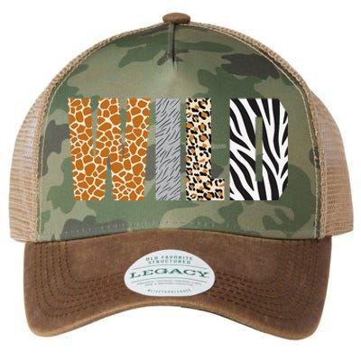 Wild Animal Pattern Giraffe Wolf Leopard Zebra Animal Print Legacy Tie Dye Trucker Hat