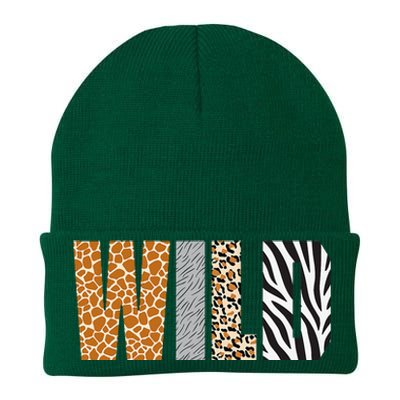 Wild Animal Pattern Giraffe Wolf Leopard Zebra Animal Print Knit Cap Winter Beanie