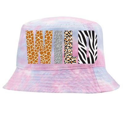 Wild Animal Pattern Giraffe Wolf Leopard Zebra Animal Print Tie-Dyed Bucket Hat