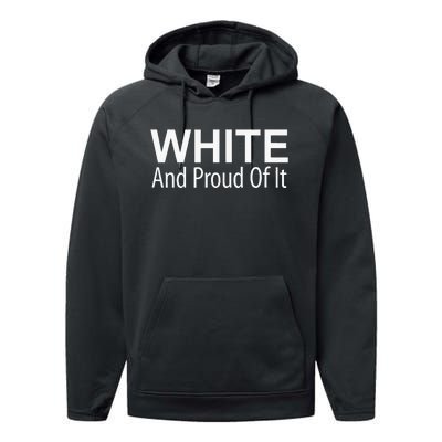 White And Proud Of It Performance Fleece Hoodie