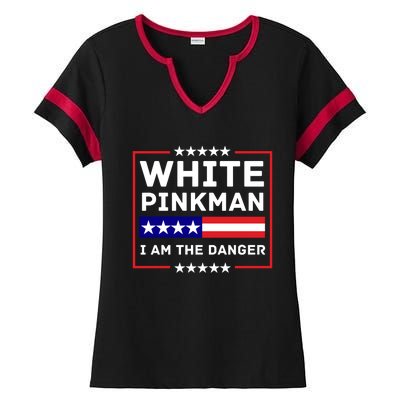 White And Pinkman I Am The Danger Ladies Halftime Notch Neck Tee