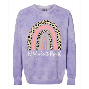 Wild About Pregiftk Pregiftk Crew Pregiftk Team Back To Kindergarten Gift Colorblast Crewneck Sweatshirt