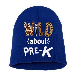 Wild About Pregiftk Teacher Student First Day Of Kindergarten Gift Short Acrylic Beanie