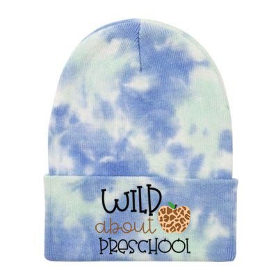 Wild About Preschool Leopard School Grade Teacher Gift Tie Dye 12in Knit Beanie