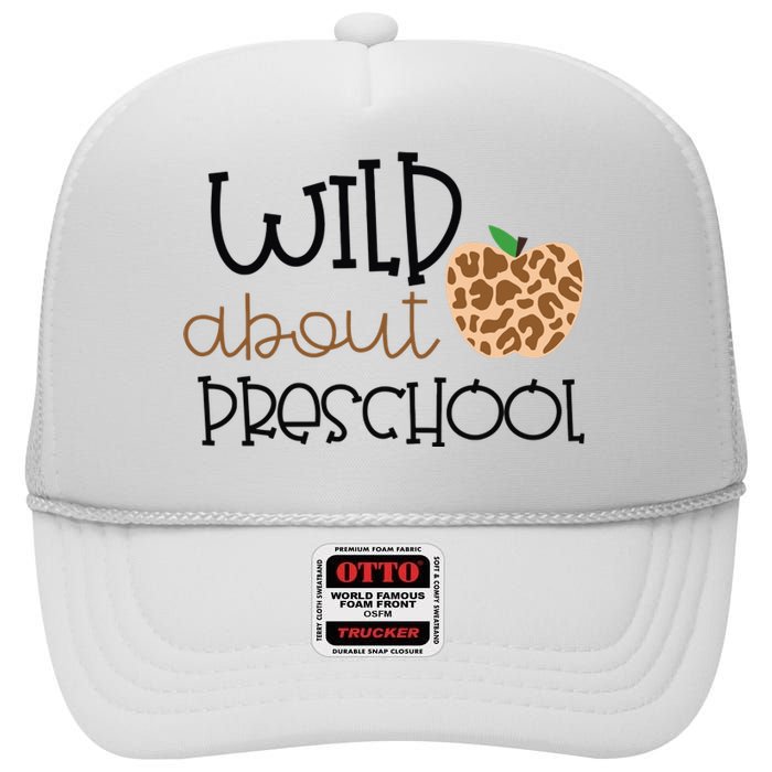 Wild About Preschool Leopard School Grade Teacher Gift High Crown Mesh Back Trucker Hat