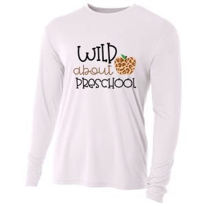 Wild About Preschool Leopard School Grade Teacher Gift Cooling Performance Long Sleeve Crew