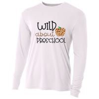 Wild About Preschool Leopard School Grade Teacher Gift Cooling Performance Long Sleeve Crew